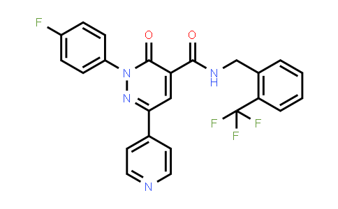CAS No. 1206191-90-3, 4-Pyridazinecarboxamide, 2-(4-fluorophenyl)-2,3-dihydro-3-oxo-6-(4-pyridinyl)-N-[[2-(trifluoromethyl)phenyl]methyl]-
