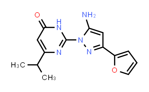 CAS No. 1206993-21-6, 2-[5-Amino-3-(2-furyl)-1H-pyrazol-1-yl]-6-isopropylpyrimidin-4(3H)-one
