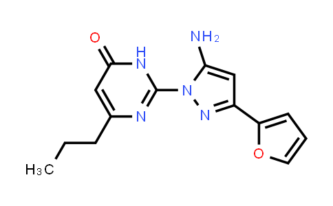 CAS No. 1207000-54-1, 2-[5-Amino-3-(2-furyl)-1H-pyrazol-1-yl]-6-propylpyrimidin-4(3H)-one