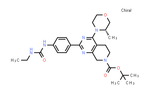 CAS No. 1207365-47-6, (S)-tert-butyl 2-(4-(3-ethylureido)phenyl)-4-(3-methylmorpholino)-5,6-dihydropyrido[3,4-d]pyrimidine-7(8H)-carboxylate