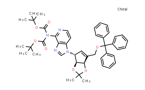 CAS No. 1207561-02-1, Bis(2-methyl-2-propanyl)(1-{(3aS,4R,6aR)-2,2-dimethyl-6-[(trityloxy)methyl]-4,6a-dihydro-3aH-cyclopenta[d][1,3]dioxol-4-yl}-1H-imidazo[4,5-c]pyridin-4-yl)imidodicarbonate