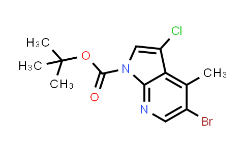 CAS No. 1207626-32-1, tert-butyl 5-bromo-3-chloro-4-methyl-1H-pyrrolo[2,3-b]pyridine-1-carboxylate