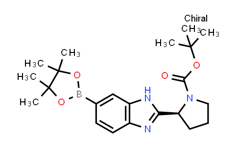 CAS No. 1208009-37-3, tert-Butyl (S)-2-(6-(4,4,5,5-tetramethyl-1,3,2-dioxaborolan-2-yl)-1H-benzo[d]imidazol-2-yl)pyrrolidine-1-carboxylate