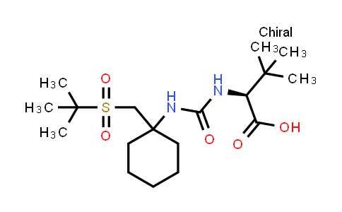 CAS No. 1208245-85-5, (S)-2-(3-(1-(tert-butylsulfonylmethyl)cyclohexyl)ureido)-3,3-dimethylbutanoic acid