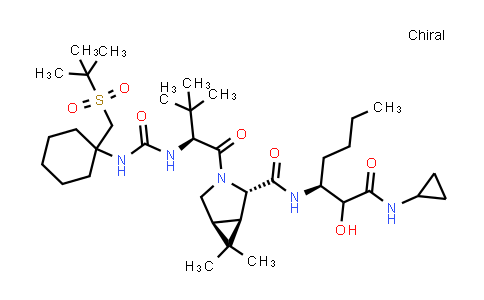 CAS No. 1208245-90-2, (1R,2S,5S)-3-((S)-2-(3-(1-(tert-butylsulfonylmethyl)cyclohexyl)ureido)-3,3-dimethylbutanoyl)-N-((3S)-1-(cyclopropylamino)-2-hydroxy-1-oxoheptan-3-yl)-6,6-dimethyl-3-azabicyclo[3.1.0]hexane-2-carboxamide