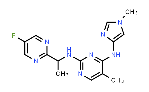 CAS No. 1208892-96-9, 2,4-Pyrimidinediamine, N2-[1-(5-fluoro-2-pyrimidinyl)ethyl]-5-methyl-N4-(1-methyl-1H-imidazol-4-yl)-