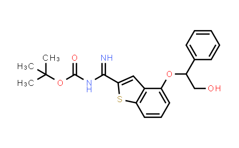 CAS No. 1209492-90-9, tert-Butyl ((4-(2-hydroxy-1-phenylethoxy)benzo[b]thiophen-2-yl)(imino)methyl)carbamate