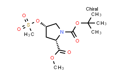 CAS No. 121147-93-1, 1,2-Pyrrolidinedicarboxylic acid, 4-[(methylsulfonyl)oxy]-, 1-(1,1-dimethylethyl) 2-methyl ester, (2S,4S)-