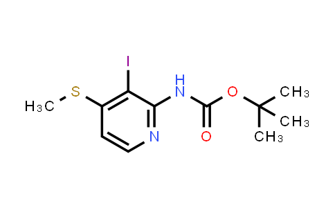 CAS No. 1211504-19-6, tert-Butyl (3-iodo-4-(methylthio)pyridin-2-yl)carbamate