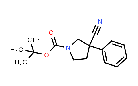 CAS No. 1211538-83-8, 1-Pyrrolidinecarboxylic acid, 3-cyano-3-phenyl-, 1,1-dimethylethyl ester