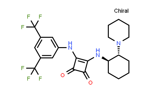 CAS No. 1211565-11-5, 3-((3,5-Bis(trifluoromethyl)phenyl)amino)-4-(((1R,2R)-2-(piperidin-1-yl)cyclohexyl)amino)cyclobut-3-ene-1,2-dione