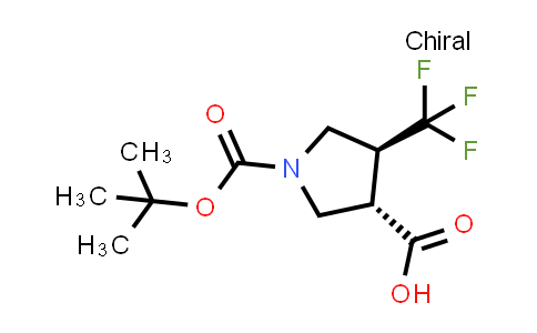 CAS No. 1212064-03-3, trans-1-[(tert-Butoxy)carbonyl]-4-(trifluoromethyl)pyrrolidine-3-carboxylic acid
