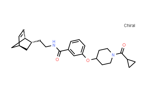 CAS No. 1212243-45-2, N-(2-((1S,2S,4S)-Bicyclo[2.2.1]hept-5-en-2-yl)ethyl)-3-((1-(cyclopropanecarbonyl)piperidin-4-yl)oxy)benzamide
