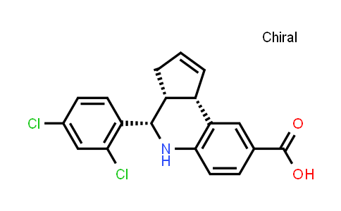CAS No. 1212282-26-2, 3H-Cyclopenta[c]quinoline-8-carboxylic acid, 4-(2,4-dichlorophenyl)-3a,4,5,9b-tetrahydro-, (3aR,4S,9bS)-rel-