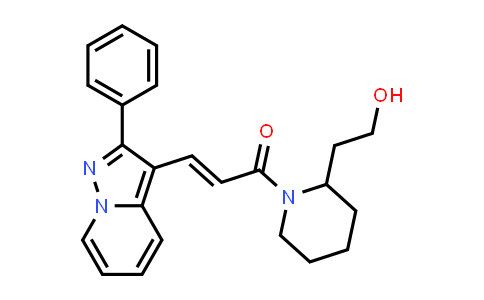 CAS No. 121491-38-1, 2-Piperidineethanol, 1-[1-oxo-3-(2-phenylpyrazolo[1,5-a]pyridin-3-yl)-2-propenyl]-, (E)-