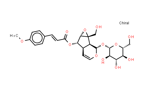 CAS No. 121710-02-9, Oxireno[4,5]cyclopenta[1,2-c]pyran, β-D-glucopyranoside deriv.