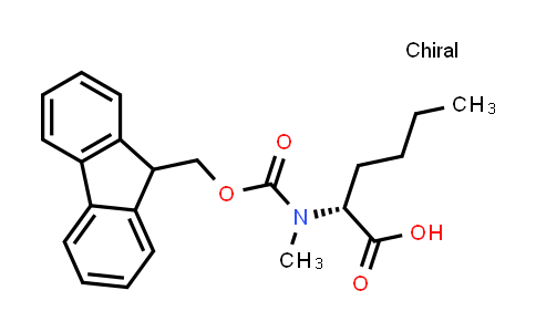 CAS No. 1217482-47-7, (R)-2-((((9H-Fluoren-9-yl)methoxy)carbonyl)(methyl)amino)hexanoic acid