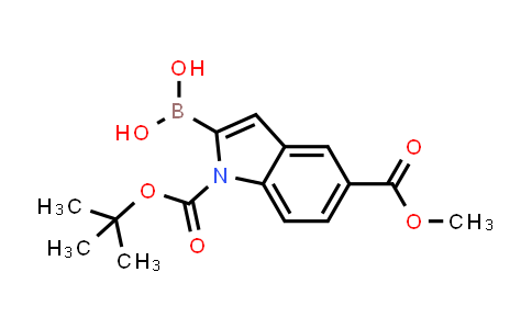 CAS No. 1217500-60-1, (1-(tert-Butoxycarbonyl)-5-(methoxycarbonyl)-1H-indol-2-yl)boronic acid