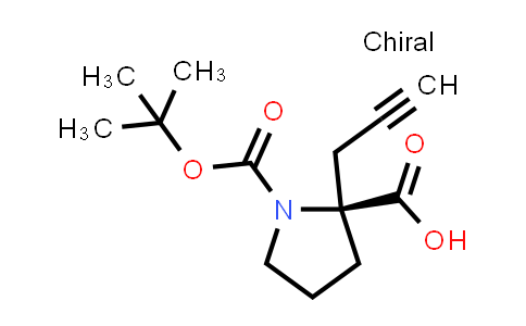 CAS No. 1217671-12-9, (S)-1-(tert-Butoxycarbonyl)-2-(prop-2-yn-1-yl)pyrrolidine-2-carboxylic acid