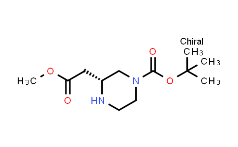 CAS No. 1217683-44-7, 2-Piperazineacetic acid, 4-[(1,1-dimethylethoxy)carbonyl]-, methyl ester, (2R)-