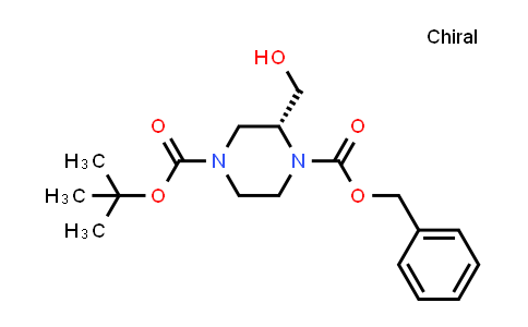 CAS No. 1217813-68-7, (R)-1-Benzyl 4-tert-butyl 2-(hydroxymethyl)piperazine-1,4-dicarboxylate