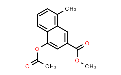 CAS No. 121784-20-1, 2-Naphthalenecarboxylic acid, 4-(acetyloxy)-8-methyl-, methyl ester