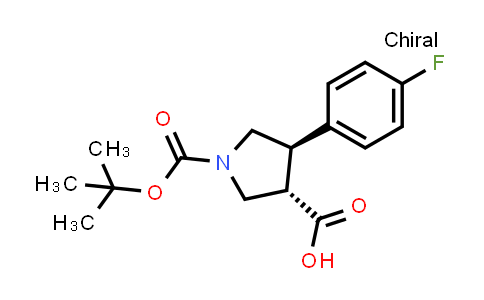 CAS No. 1218764-11-4, trans-1-(tert-Butoxycarbonyl)-4-(4-fluorophenyl)pyrrolidine-3-carboxylic acid