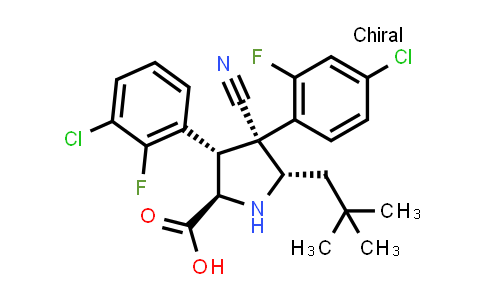 CAS No. 1219086-89-1, D-Proline, 3-(3-chloro-2-fluorophenyl)-4-(4-chloro-2-fluorophenyl)-4-cyano-5-(2,2-dimethylpropyl)-, (3S,4R,5S)-rel-