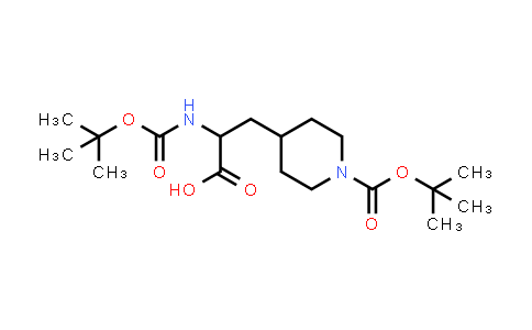CAS No. 1219406-23-1, 2-((tert-Butoxycarbonyl)amino)-3-(1-(tert-butoxycarbonyl)piperidin-4-yl)propanoic acid