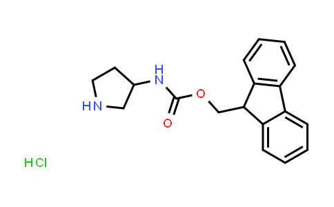 CAS No. 1220040-24-3, (9H-Fluoren-9-yl)methyl pyrrolidin-3-ylcarbamate hydrochloride
