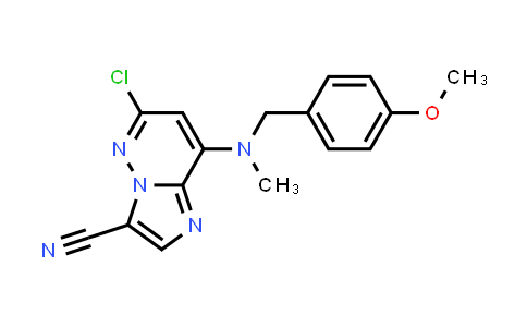 CAS No. 1220631-66-2, 6-Chloro-8-((4-methoxybenzyl)(methyl)amino)imidazo[1,2-b]pyridazine-3-carbonitrile