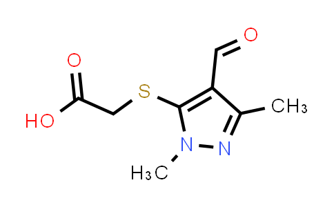 CAS No. 1221725-60-5, 2-[(4-Formyl-1,3-dimethyl-1H-pyrazol-5-yl)sulfanyl]acetic acid