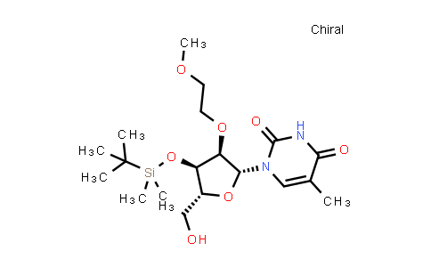 1221967-92-5 | 1-((2R,3R,4R,5R)-4-((tert-Butyldimethylsilyl)oxy)-5-(hydroxymethyl)-3-(2-methoxyethoxy)tetrahydrofuran-2-yl)-5-methylpyrimidine-2,4(1H,3H)-dione