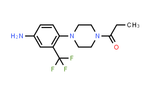 CAS No. 1223003-51-7, 1-(4-(4-Amino-2-(trifluoromethyl)phenyl)piperazin-1-yl)propan-1-one