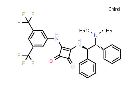 CAS No. 1223105-89-2, 3-[[3,5-Bis(trifluoromethyl)phenyl]amino]-4-[[(1R,2R)-2-(dimethylamino)-1,2-diphenylethyl]amino]-3-cyclobutene-1,2-dione