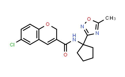CAS No. 1223613-67-9, 2H-1-Benzopyran-3-carboxamide, 6-chloro-N-[1-(5-methyl-1,2,4-oxadiazol-3-yl)cyclopentyl]-