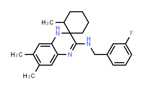 CAS No. 1223824-64-3, N-(3-Fluorobenzyl)-2,6',7'-trimethyl-1'H-spiro[cyclohexane-1,2'-quinoxalin]-3'-amine