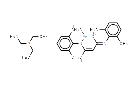 CAS No. 1224879-40-6, N,N'-[Bis(2,6-diMethylphenyl)-1,3-diMethyl-1,3-propanediylidene](Methyl) (triethylphosphine)palladiuM(II)
