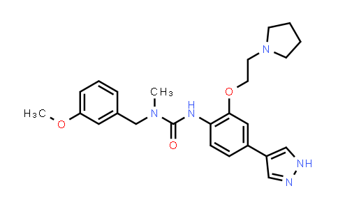 MC512757 | 1225199-26-7 | Urea, N-[(3-methoxyphenyl)methyl]-N-methyl-N'-[4-(1H-pyrazol-4-yl)-2-[2-(1-pyrrolidinyl)ethoxy]phenyl]-
