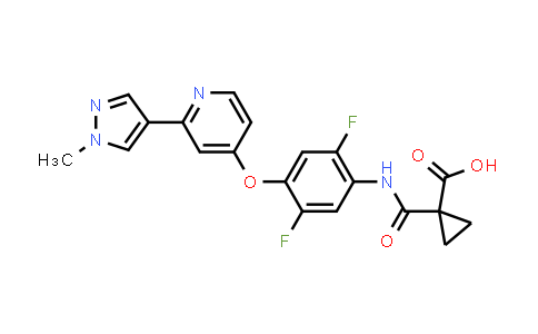 DY512779 | 1225433-29-3 | Cyclopropanecarboxylic acid, 1-[[[2,5-difluoro-4-[[2-(1-methyl-1H-pyrazol-4-yl)-4-pyridinyl]oxy]phenyl]amino]carbonyl]-