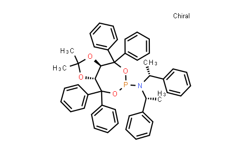 CAS No. 1226495-37-9, (3aR,8aR)-Tetrahydro-2,2-dimethyl-4,4,8,8-tetraphenyl-N,N-bis[(1R)-1-phenylethyl]-1,3-dioxolo[4,5-e][1,3,2]dioxaphosphepin-6-amine