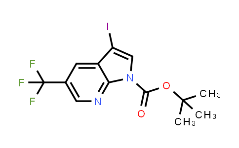 CAS No. 1228183-72-9, tert-Butyl 3-iodo-5-(trifluoromethyl)-1H-pyrrolo[2,3-b]pyridine-1-carboxylate