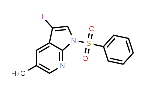 CAS No. 1228666-07-6, 3-Iodo-5-methyl-1-(phenylsulfonyl)-1H-pyrrolo[2,3-b]pyridine