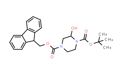CAS No. 1228675-21-5, 4-((9H-Fluoren-9-yl)methyl) 1-(tert-butyl) 2-hydroxypiperazine-1,4-dicarboxylate