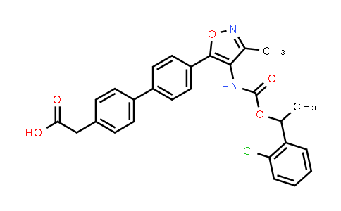 CAS No. 1228689-85-7, 2-(4'-(4-(((1-(2-Chlorophenyl)ethoxy)carbonyl)amino)-3-methylisoxazol-5-yl)-[1,1'-biphenyl]-4-yl)acetic acid