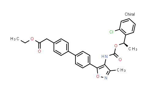 CAS No. 1228690-21-8, [4'-[4-[[[[(R)-1-(2-Chlorophenyl)ethyl]oxy]carbonyl]amino]-3-methylisoxazol-5-yl]biphenyl-4-yl]acetic acid ethyl ester