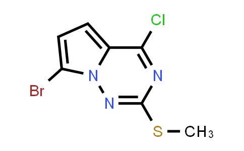 CAS No. 1232815-51-8, 7-Bromo-4-chloro-2-(methylthio)pyrrolo[2,1-f][1,2,4]triazine