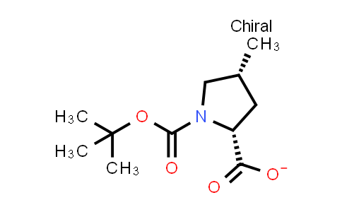CAS No. 1233520-91-6, 1,2-Pyrrolidinedicarboxylic acid, 4-methyl-, 1-(1,1-dimethylethyl) ester, (2R,4R)-rel-