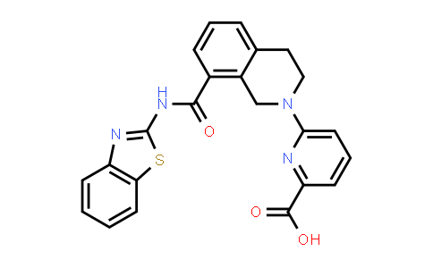 CAS No. 1235034-67-9, 2-Pyridinecarboxylic acid, 6-[8-[(2-benzothiazolylamino)carbonyl]-3,4-dihydro-2(1H)-isoquinolinyl]-
