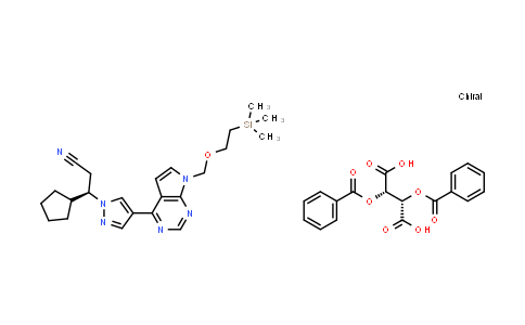 CAS No. 1236033-04-7, (2S,3S)-2,3-bis(benzoyloxy)butanedioic acid; (3R)-3-cyclopentyl-3-[4-(7-{[2-(trimethylsilyl)ethoxy]methyl}-7H-pyrrolo[2,3-d]pyrimidin-4-yl)-1H-pyrazol-1-yl]propanenitrile